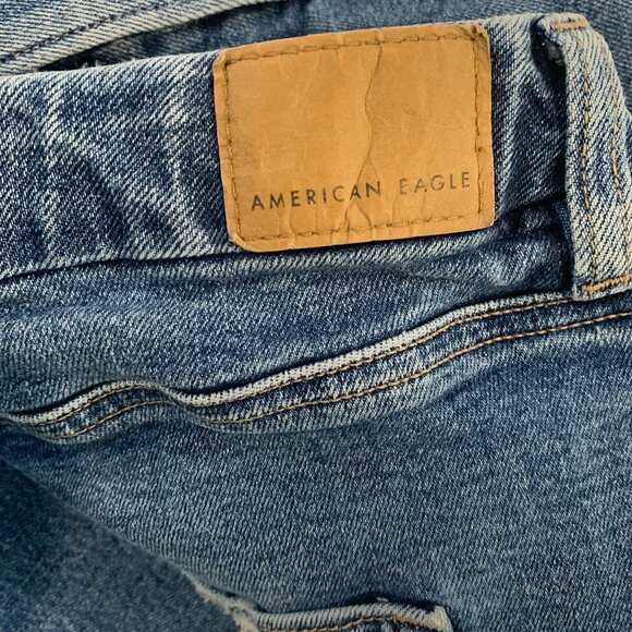 American Eagle Curvy Mom Jeans Size 20 Short Blue Stretch medium Wash Denim - Picture 8 of 15